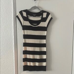 Black and Cream Striped Dress
